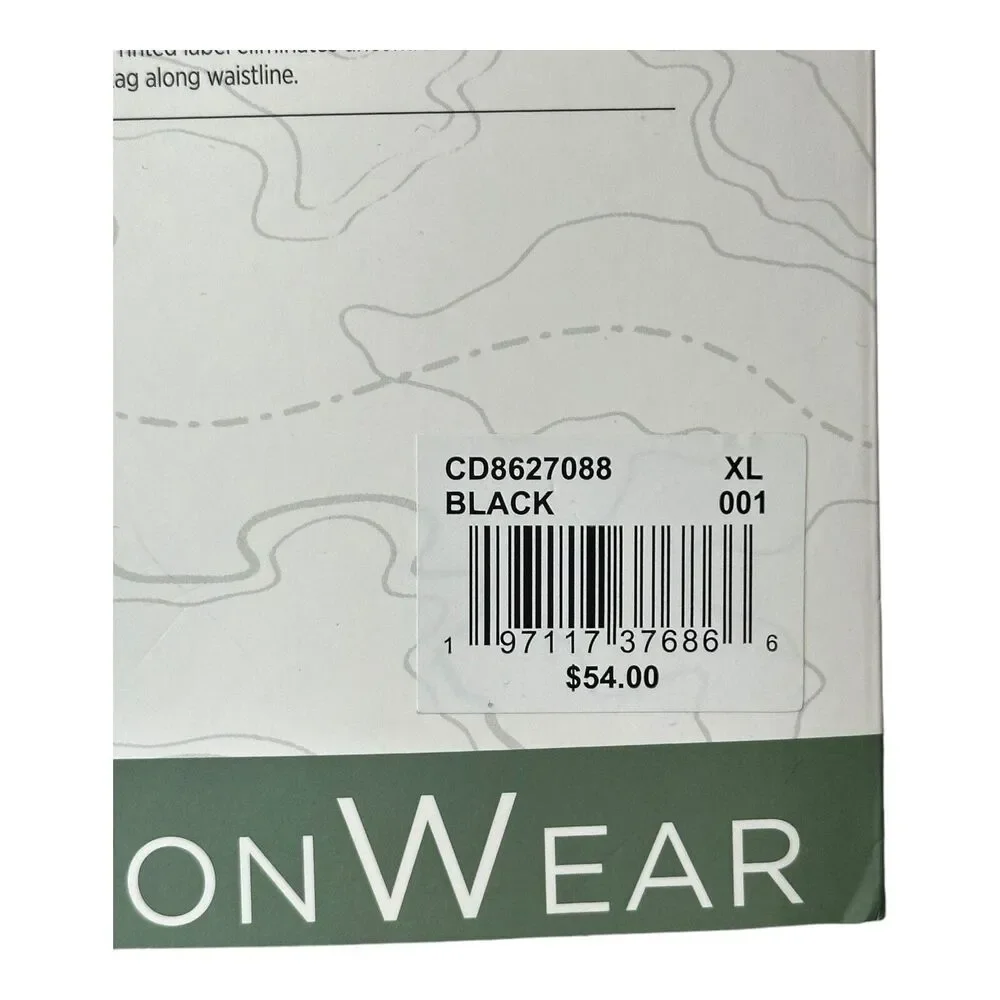 Men’s Base Layer Pants Midweight Cottonwear Performance Cuddl Duds Black Size XL